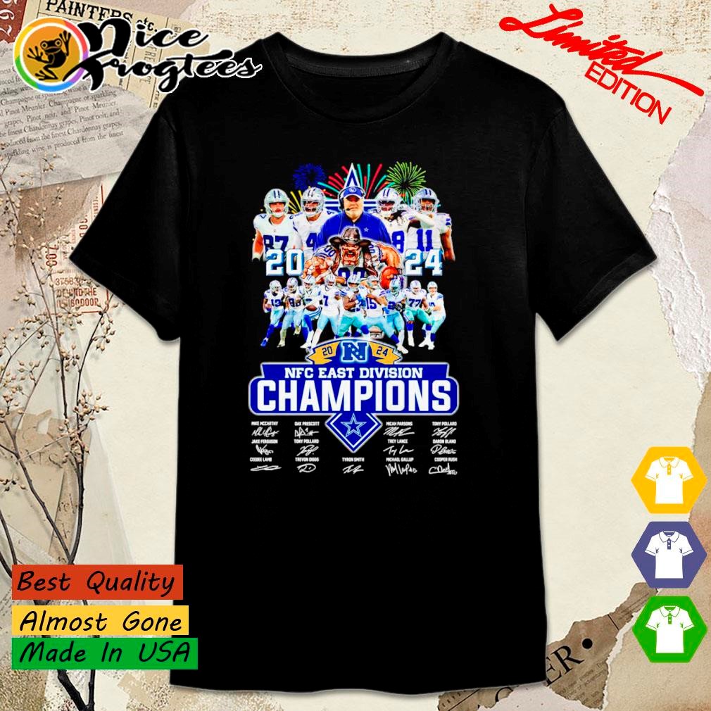 Dallas Cowboys 2024 NFC East Division Champions signatures shirt hoodie sweatshirt and tank top