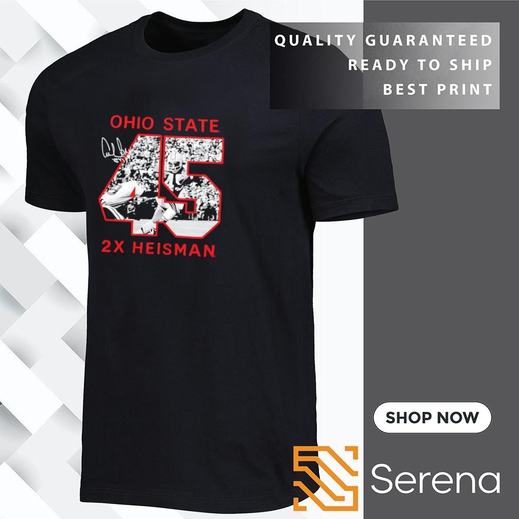 Archie Griffin 45 2X Heisman Ohio State football signature shirt