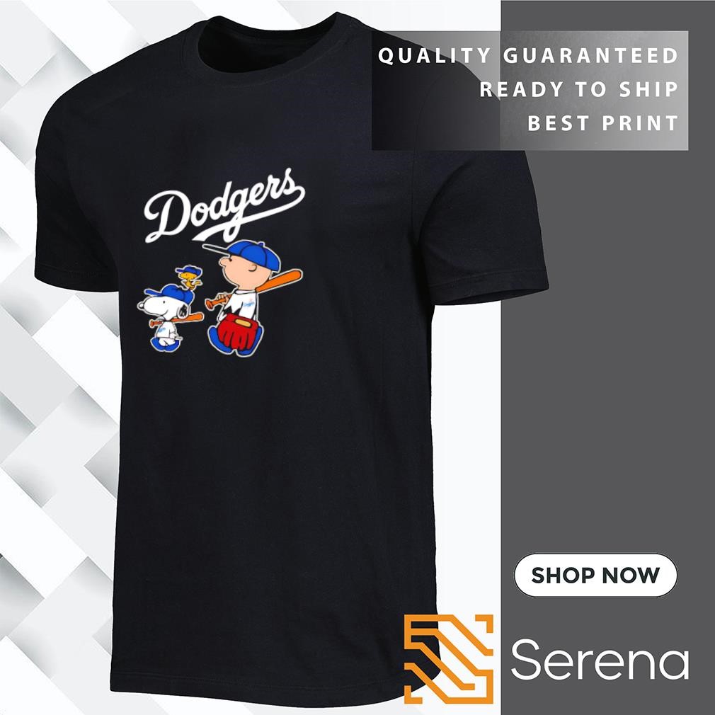 Charlie Brown Snoopy and Woodstock player Los Angeles Dodgers let's play baseball together 2024 shirt