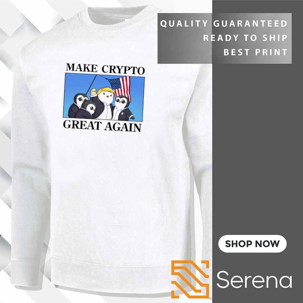 Make crypto great again penguin Trump funny shirt, Tees, Hoodie & Apparel