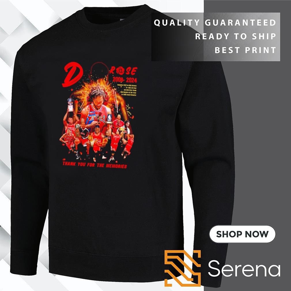 Derrick Rose 2008 2024 thank you for the memories signature shirt hoodie sweatshirt and tank top