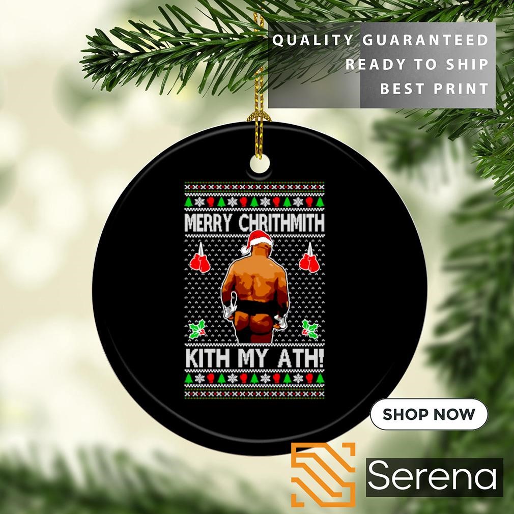 Mike Tyson butt viral kiss my ass boxing merry chrithmith kith my ath Ugly  Christmas ornament, Tees, Hoodie & Apparel